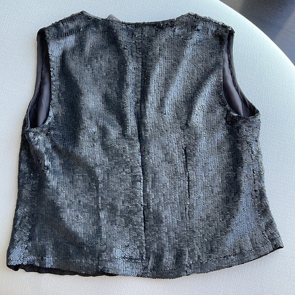Vintage Grey Sequin Vest - Picture 3 of 4